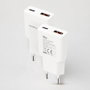 Nanocable Cargador de Pared 30W con USB-C PD y USB-A QC, Blanco